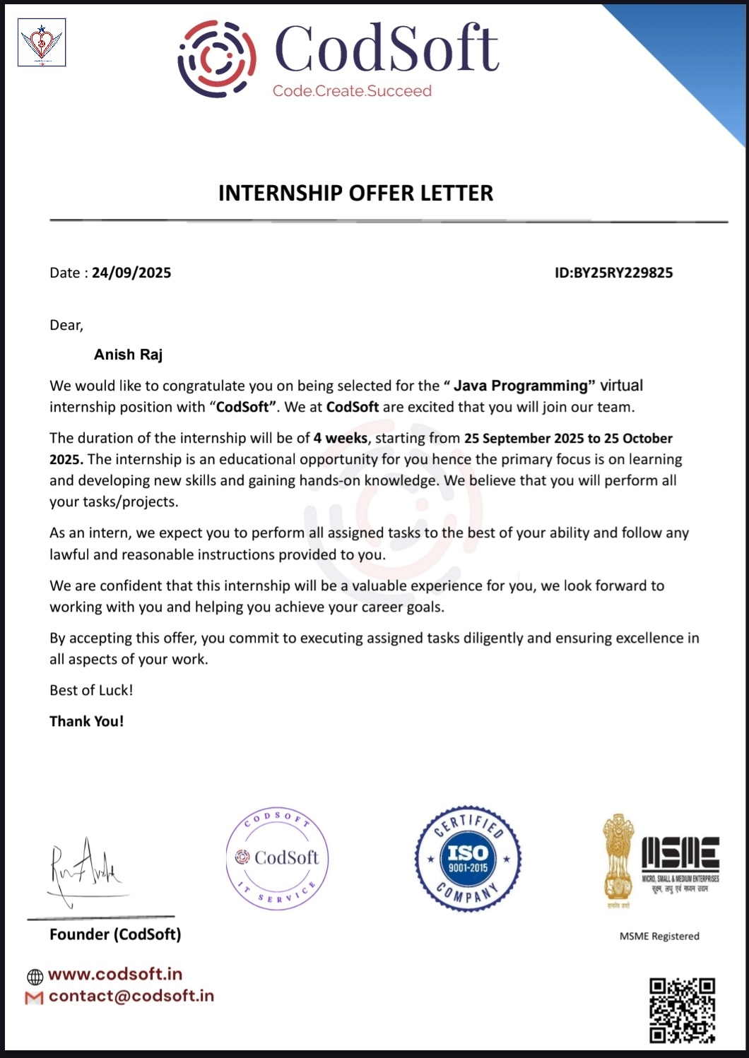 CodSoft Cybersecurity Certificate